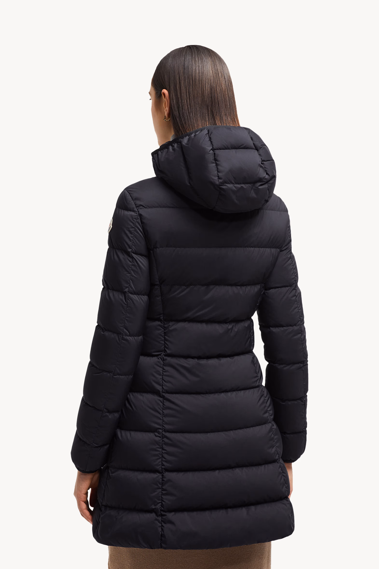 Gie Hooded Long Down Jacket Women Black Moncler 5